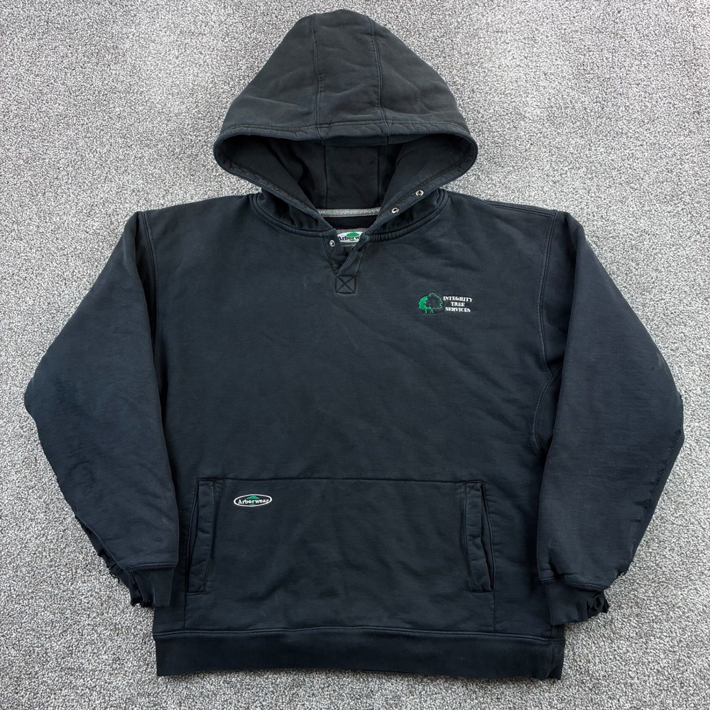 Arborwear Double Thick Hoodie Mens XL Black Integrity Arborist Tree Services
